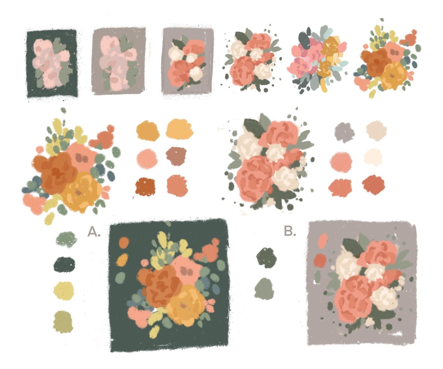 Illustrated Peonies - image 1 - student project