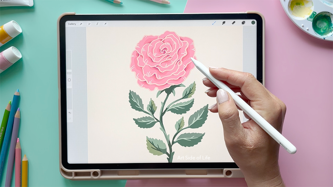 Stylised Rose Illustration - image 3 - student project