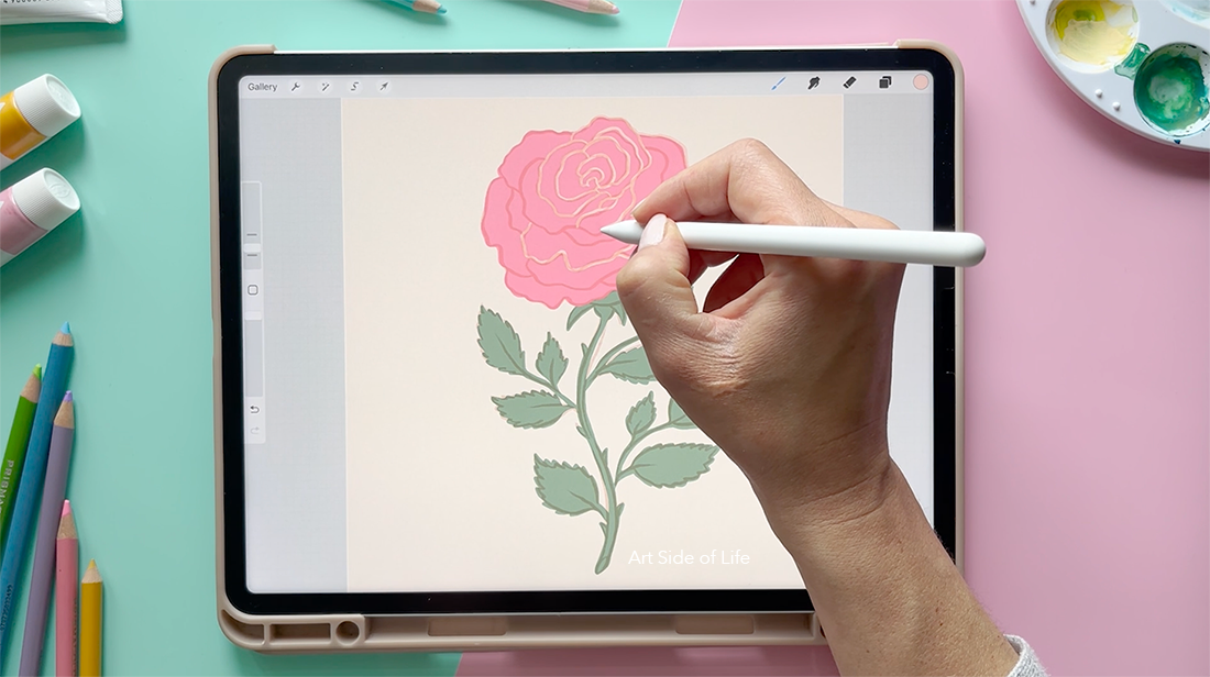 Stylised Rose Illustration - image 1 - student project