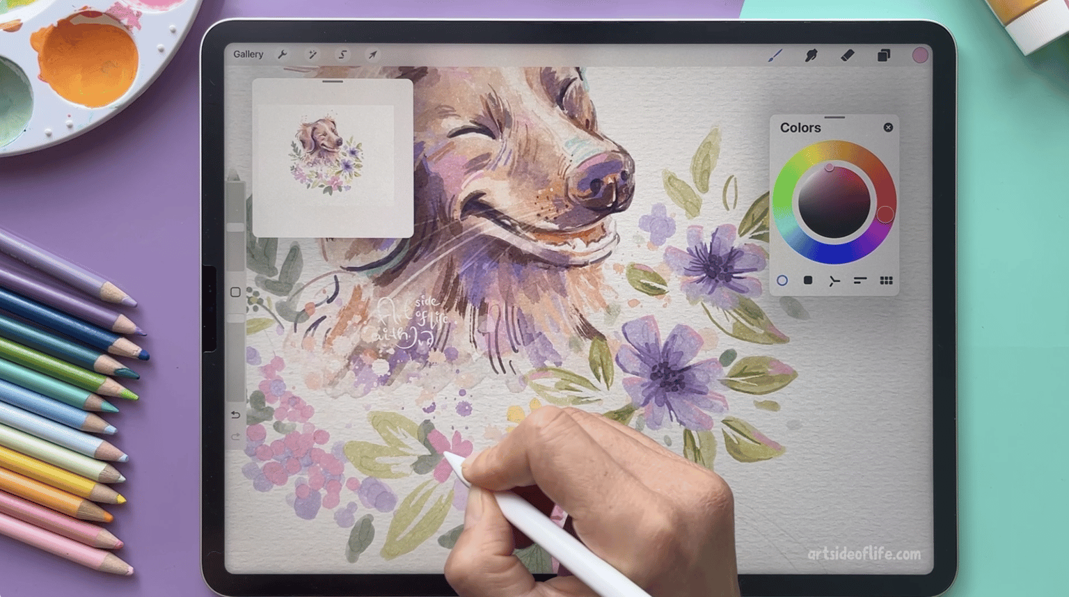 Floral Dog Portrait - image 3 - student project