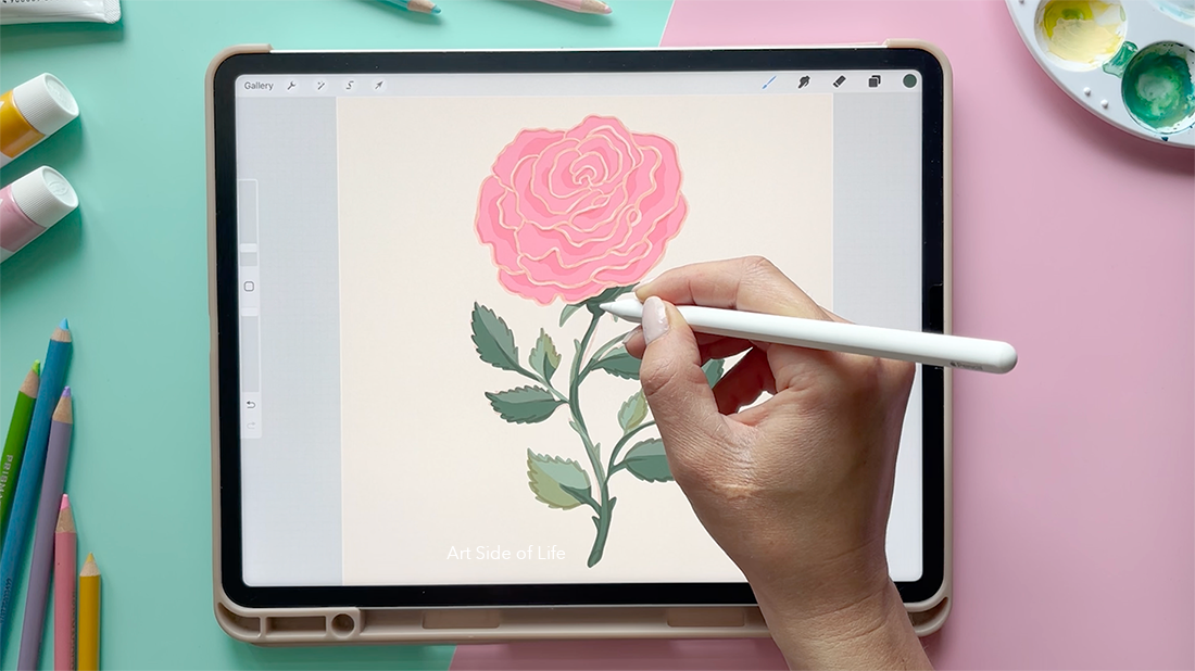 Stylised Rose Illustration - image 2 - student project