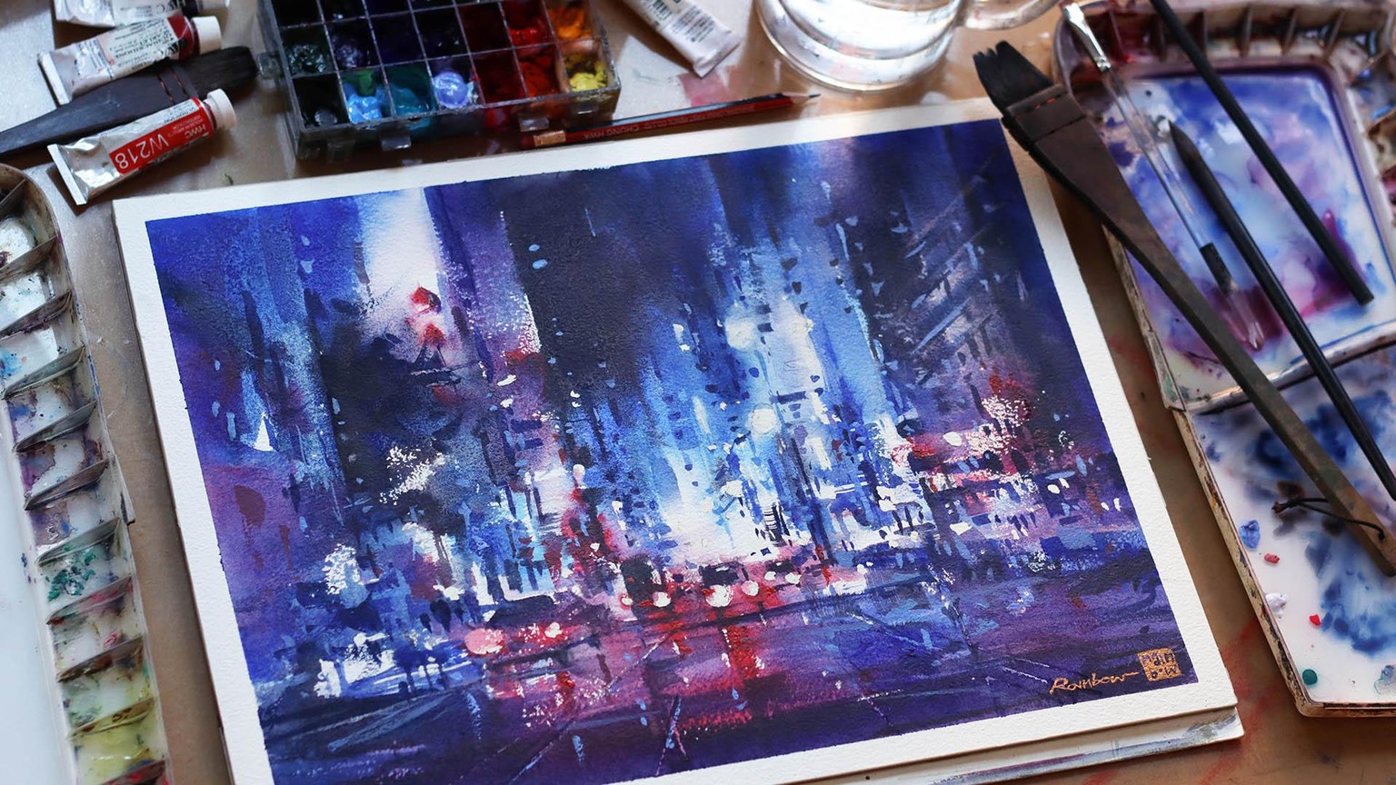 Painting Watercolor Cityscapes Series (#3) Step by Step Walkthrough - image 1 - student project