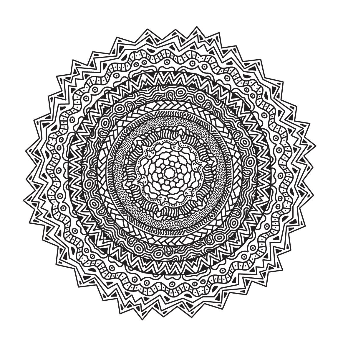 Zen doodle mandala - image 1 - student project
