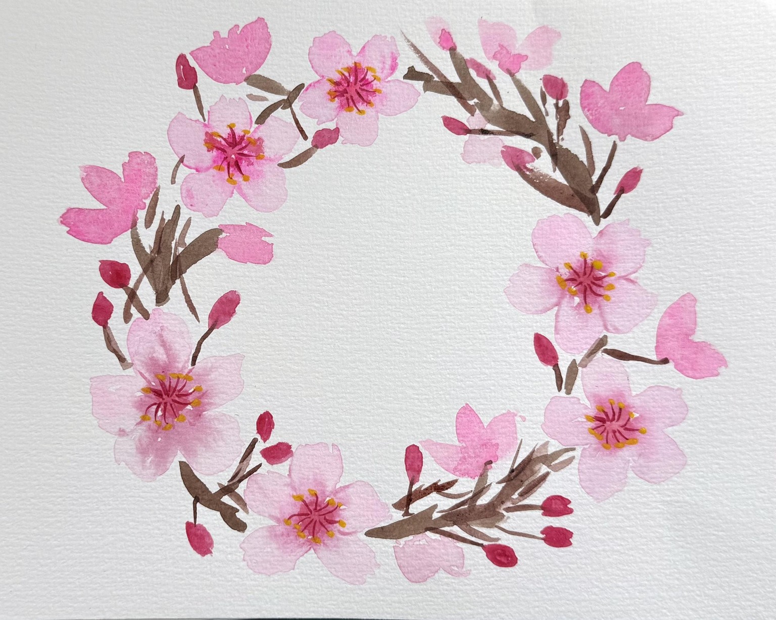 Watercolor cherry blossoms for beginners - image 1 - student project