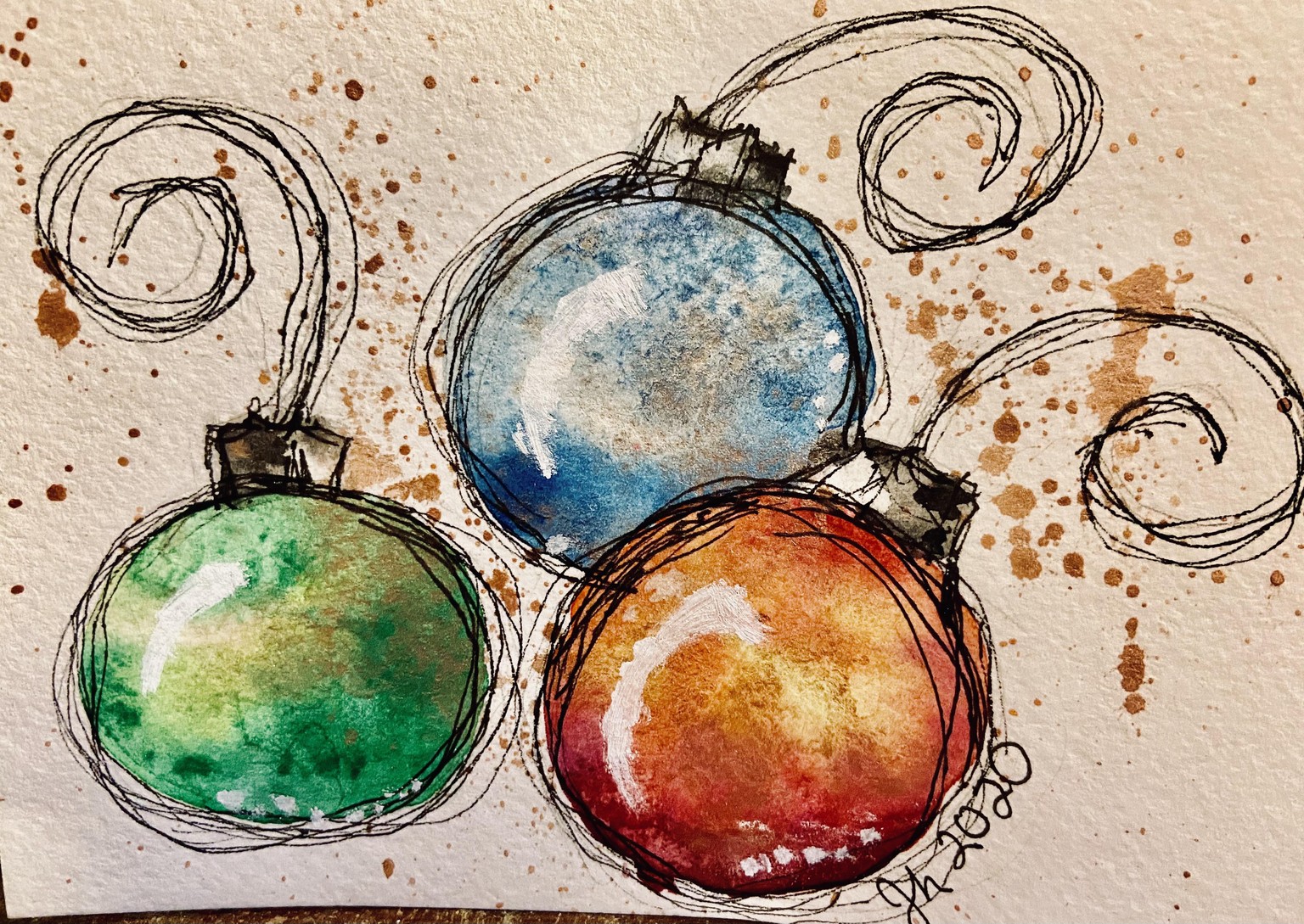 Christmas ornaments postcards - image 2 - student project