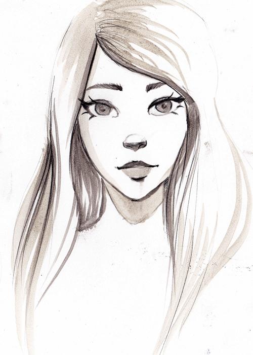 Female illustrations with markers - image 1 - student project