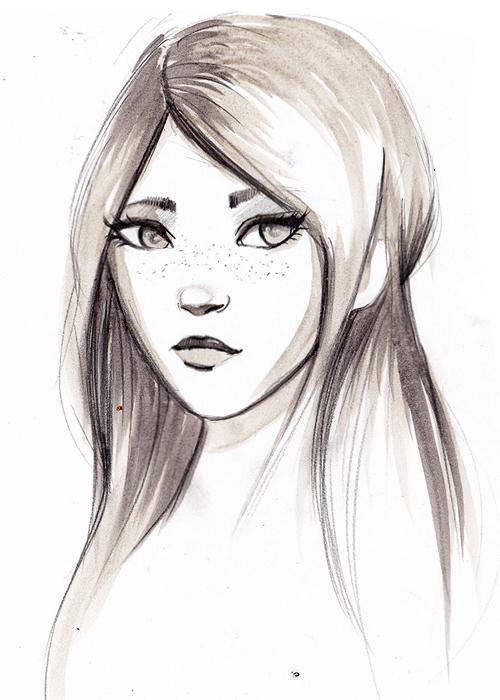 Female illustrations with markers - image 2 - student project