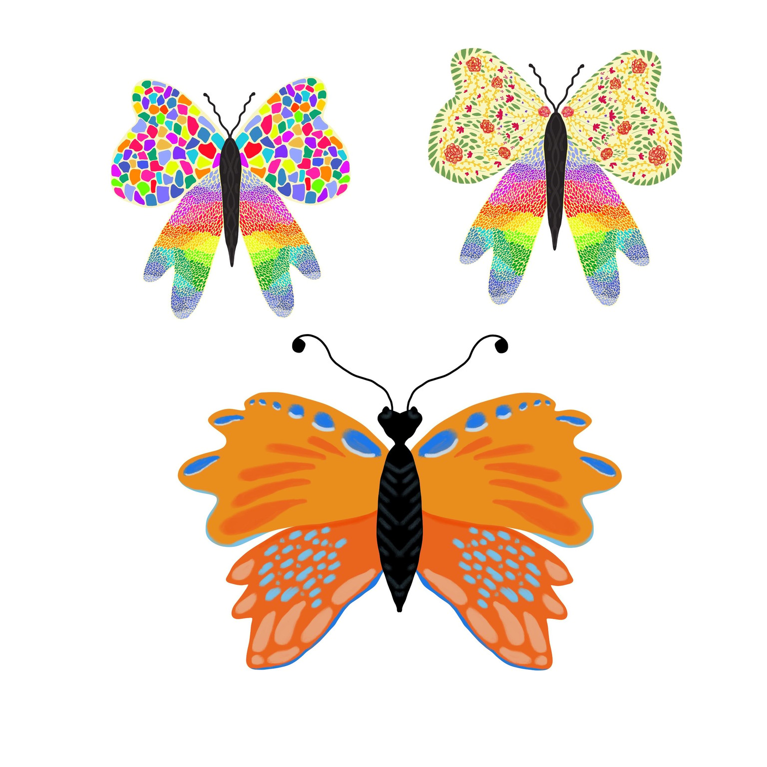 Colorful butterflies - image 1 - student project