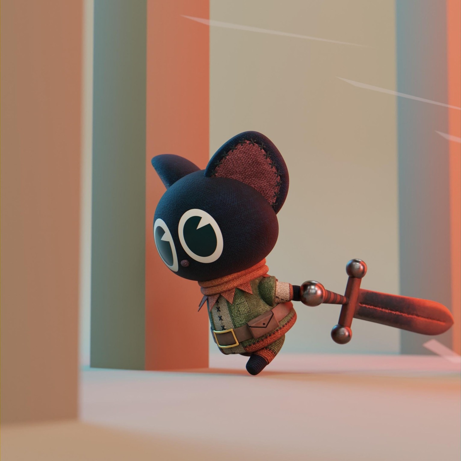 Cat holding Sword - image 1 - student project