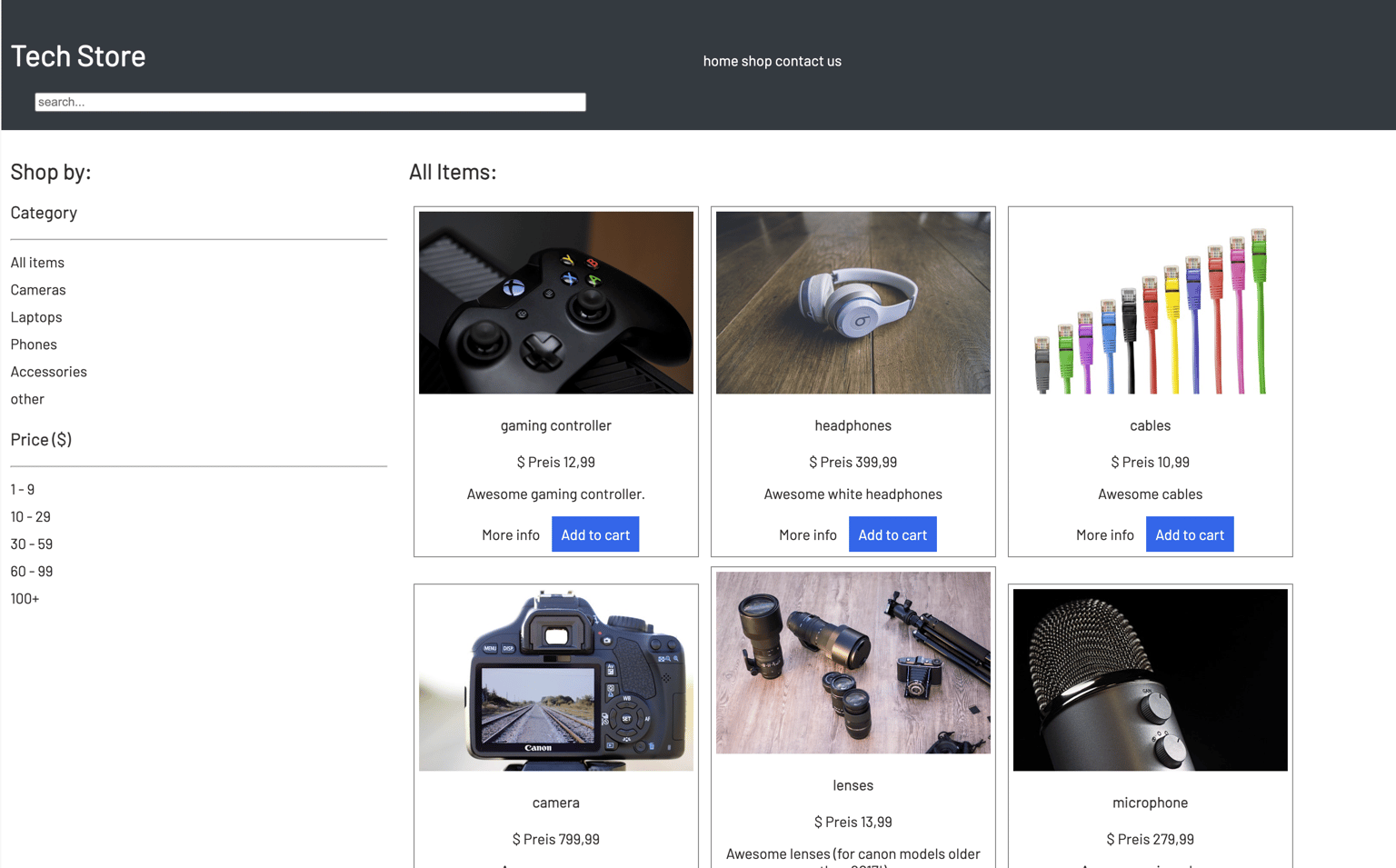 My Tech Store Project - image 1 - student project