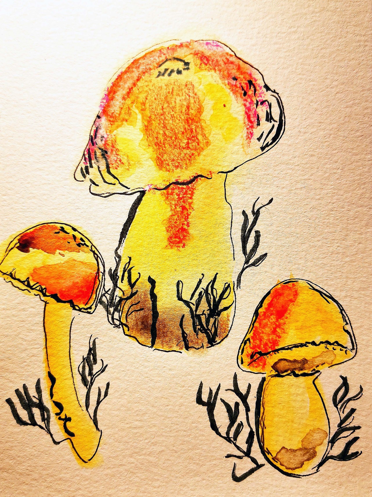 Mix media mushrooms - image 2 - student project