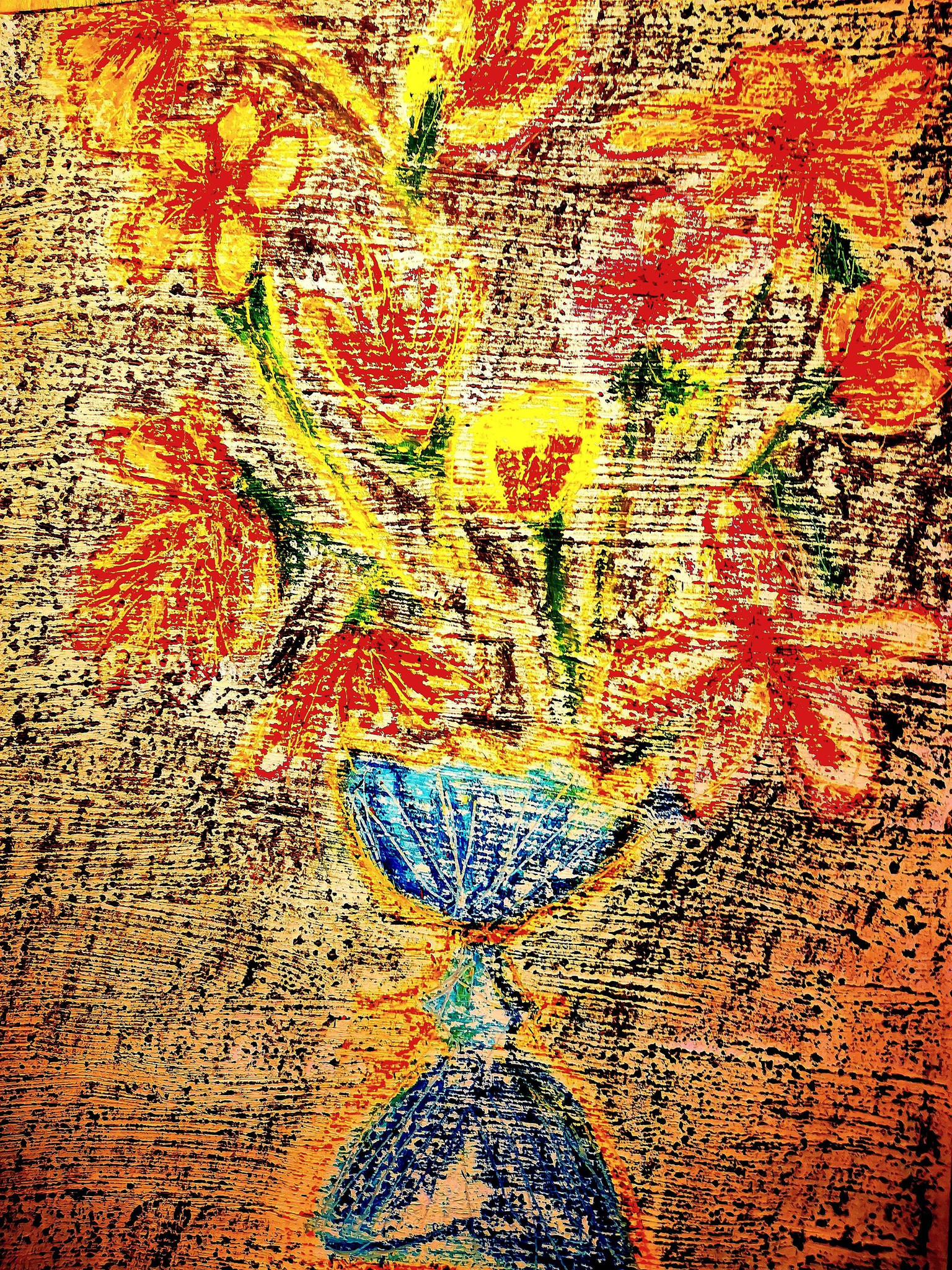 Scraping oil pastels - image 1 - student project