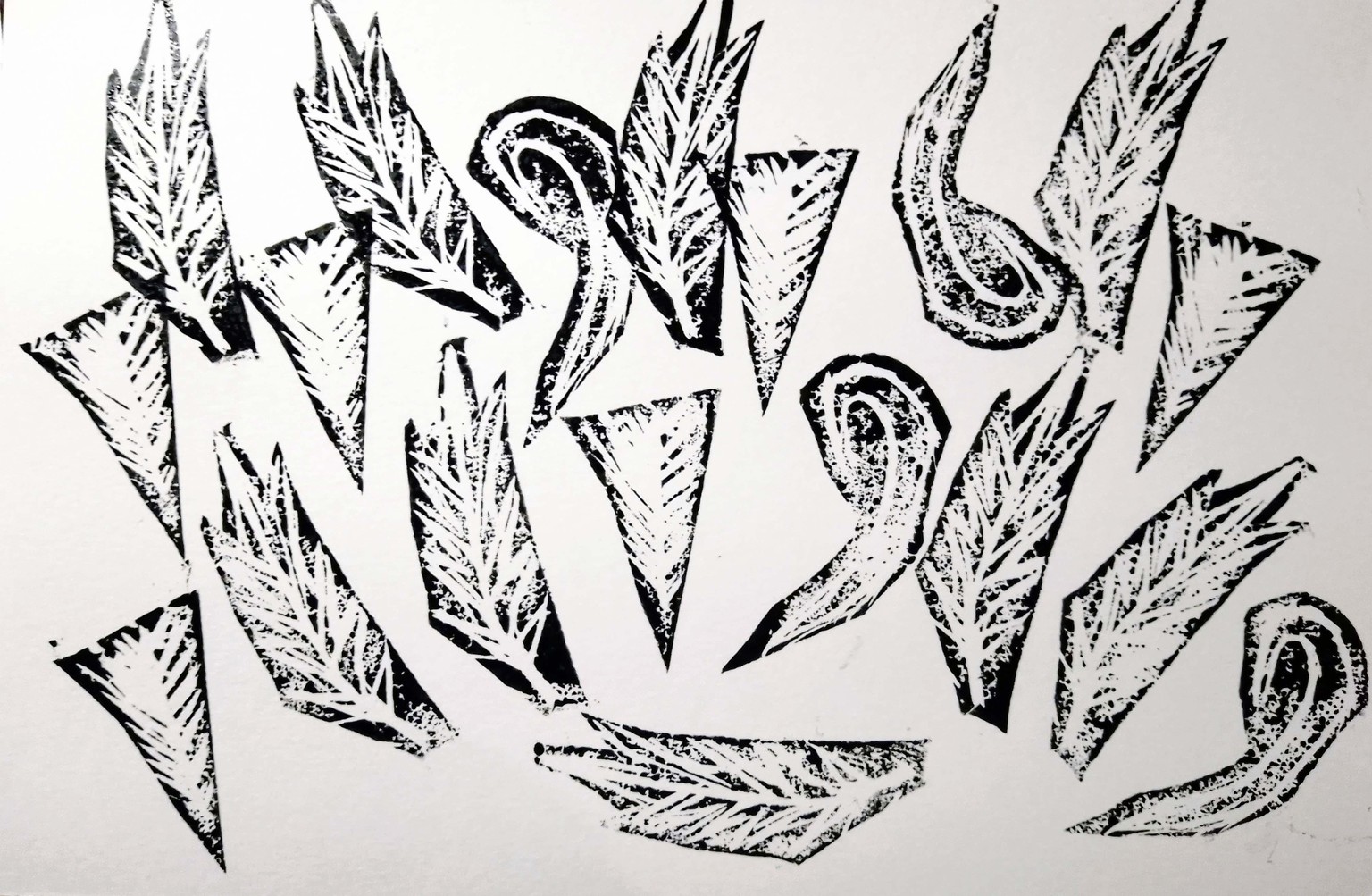 Tropical  leaves in blockprint - image 1 - student project
