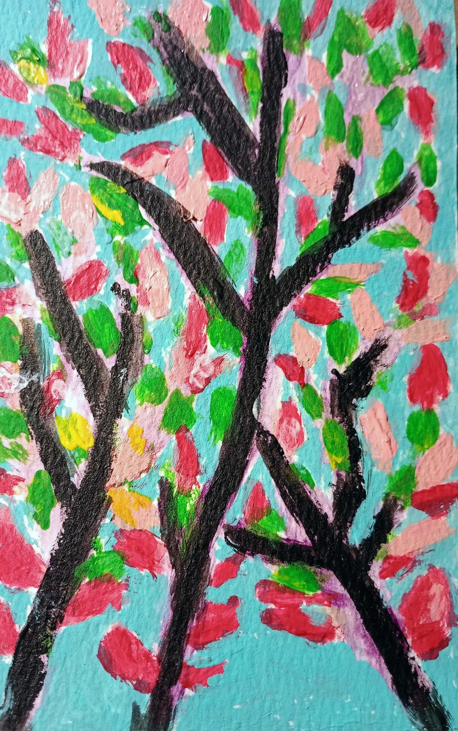 Magnolia Tree with acrylic paint - image 1 - student project