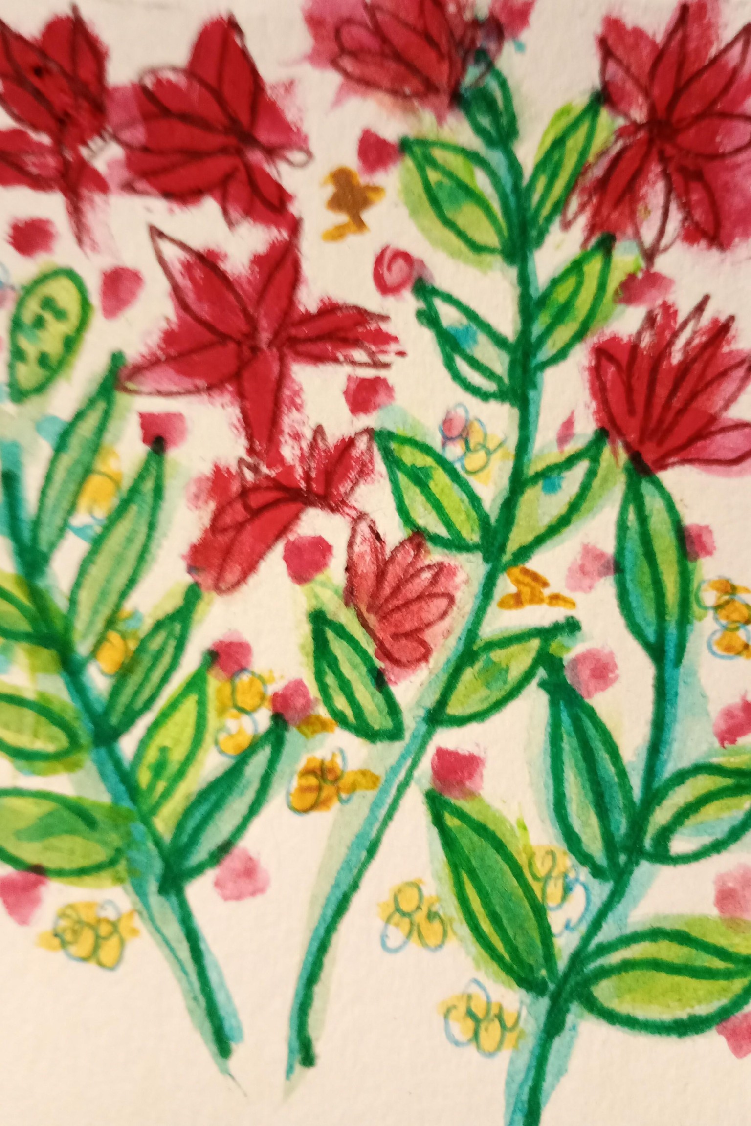 Gouache florals - image 3 - student project