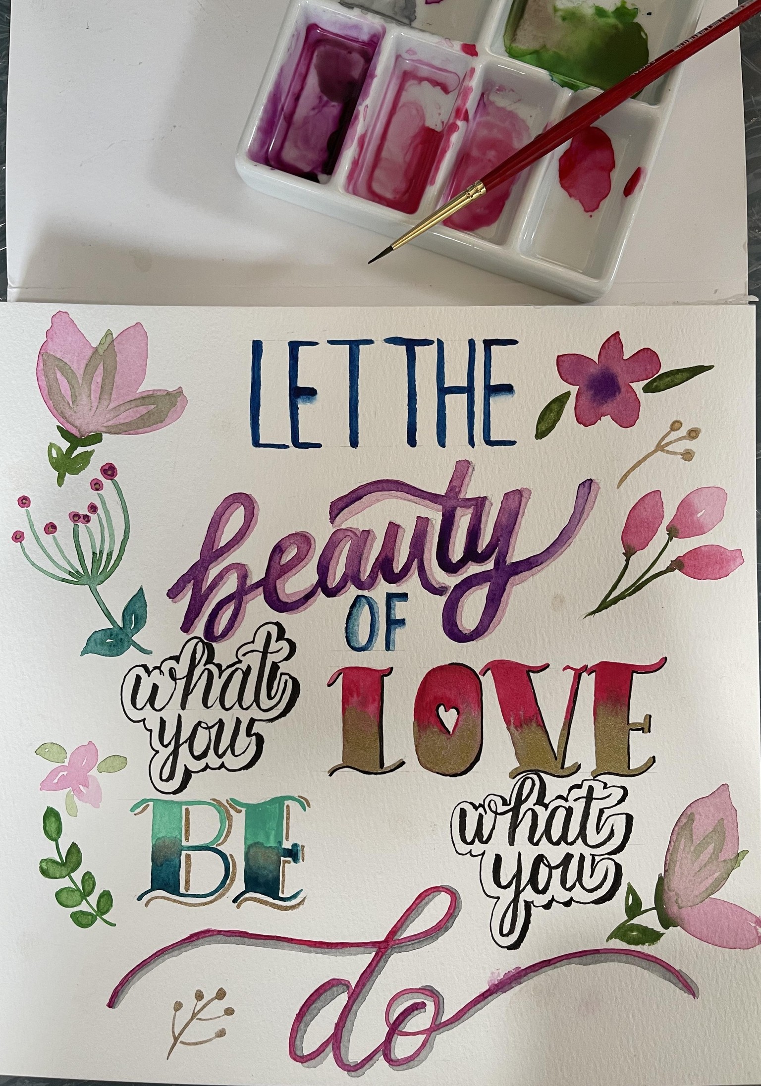 Hand Lettering in Watercolor - image 1 - student project