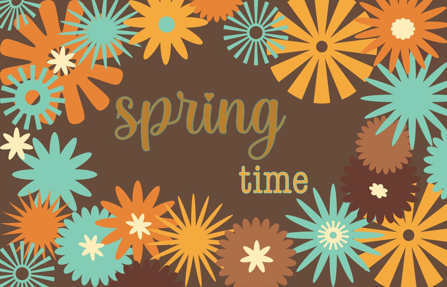Retro Flowers Typography Layout - image 1 - student project