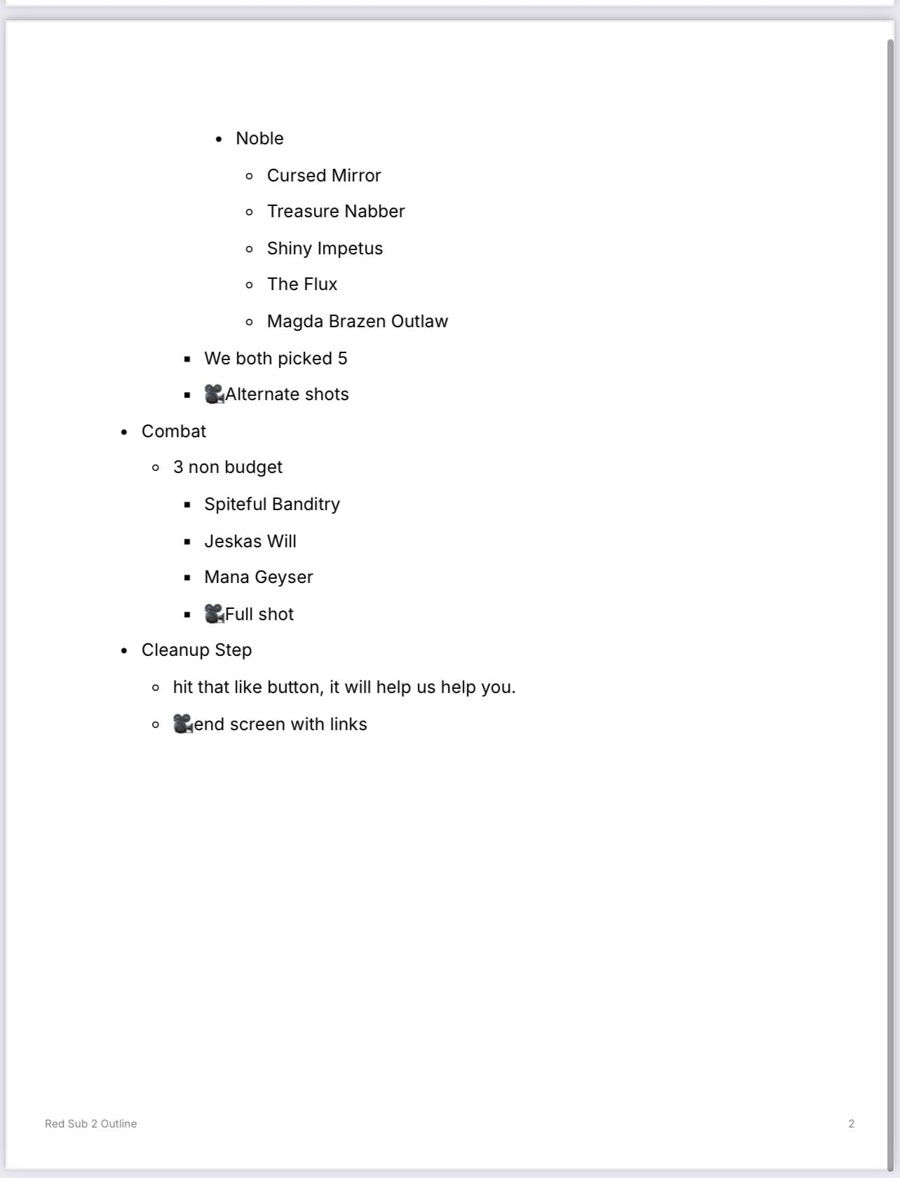 YouTube Episode Outline - image 1 - student project