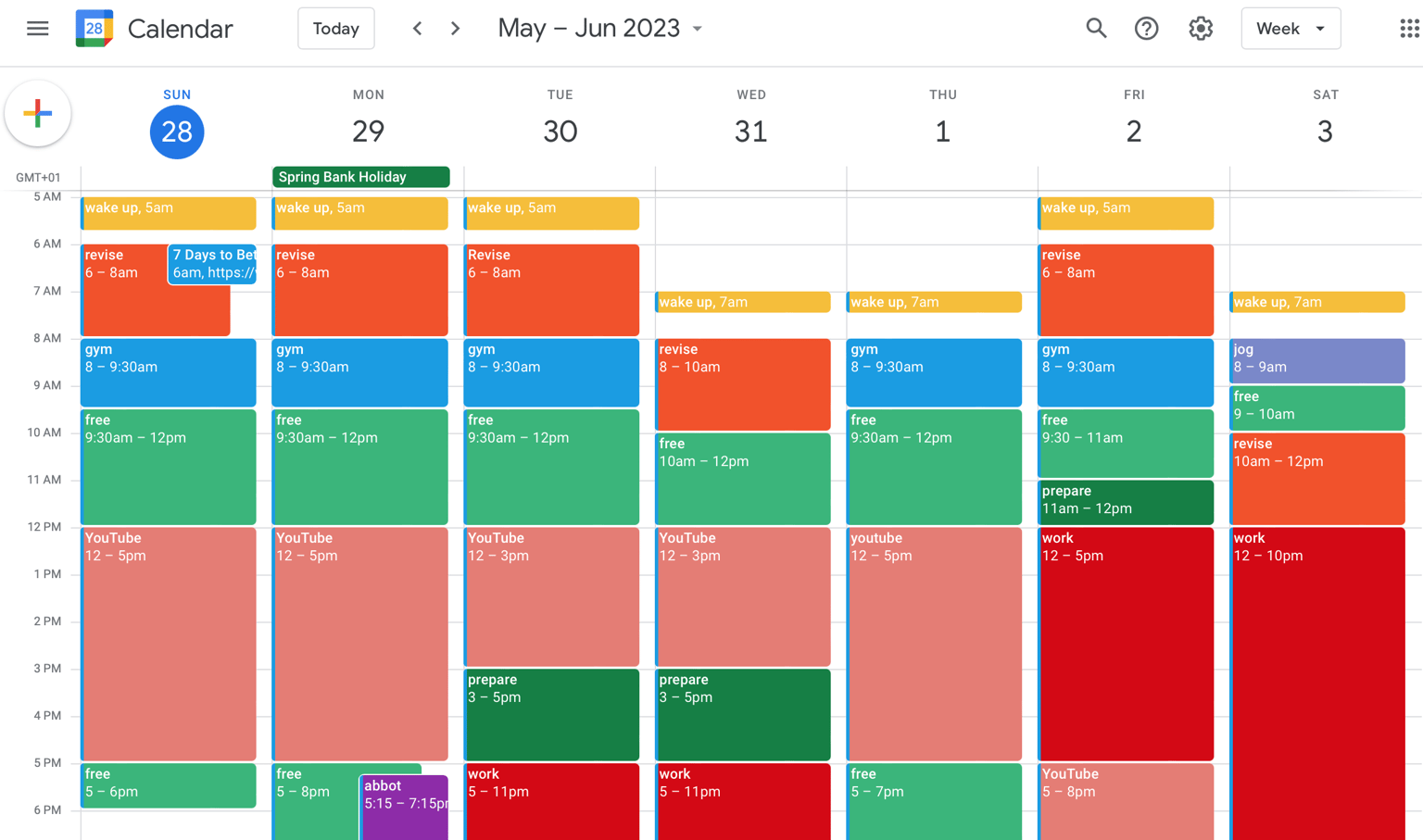 Plan for my week - image 1 - student project