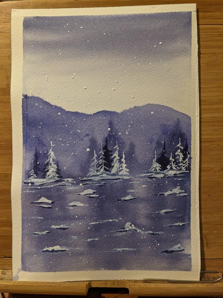 snowy lake - image 1 - student project