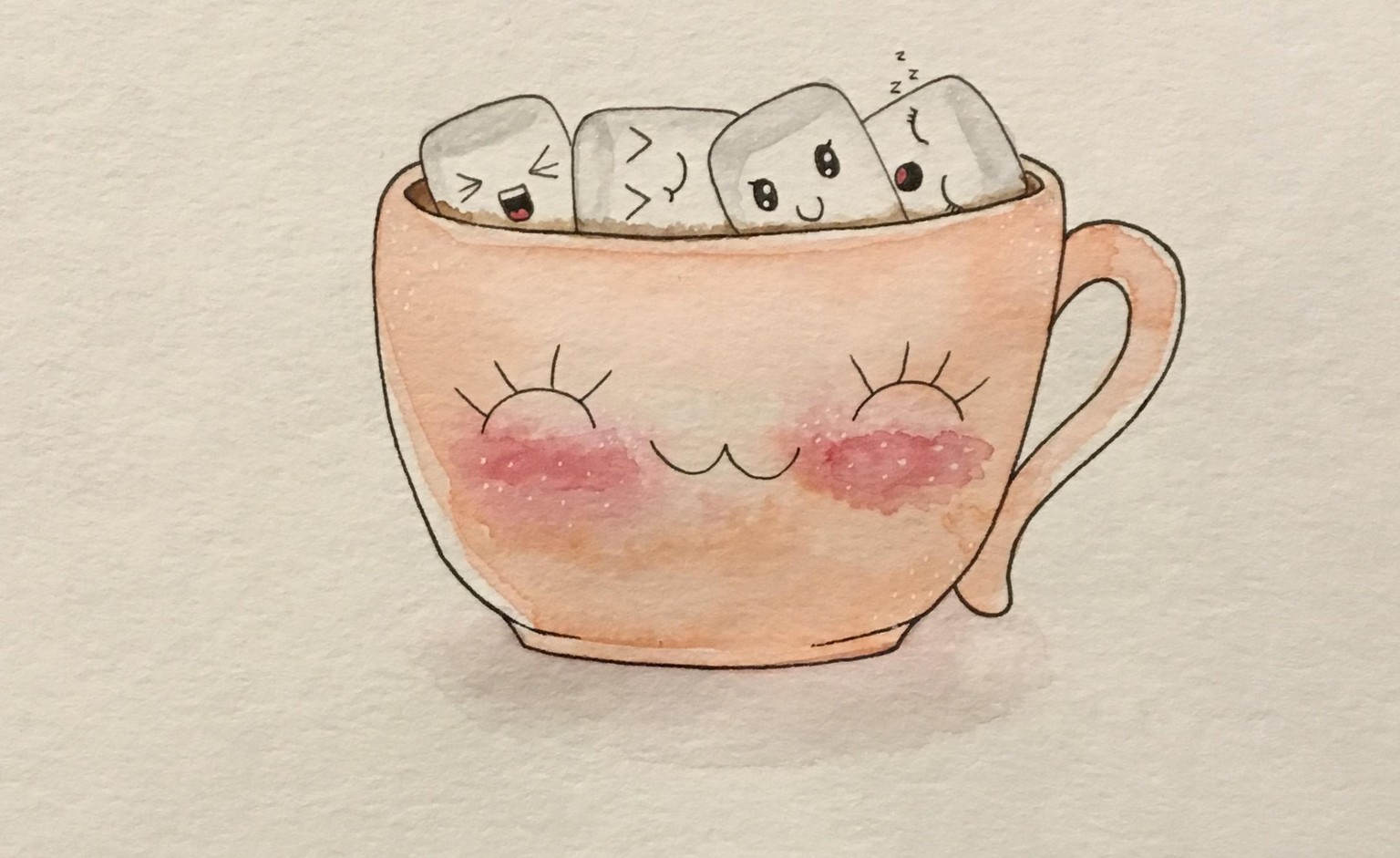 Mug of hot chocolate with cute marshmallows - image 1 - student project