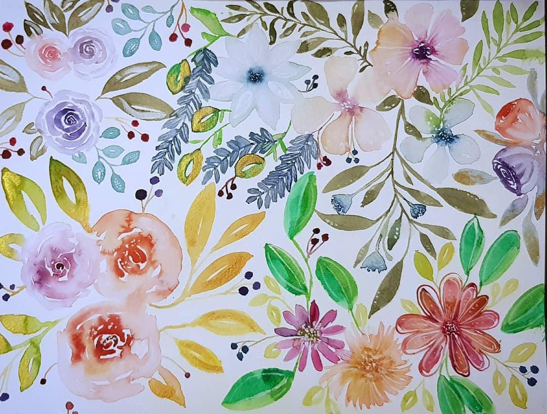 Watercolor Florals - image 2 - student project