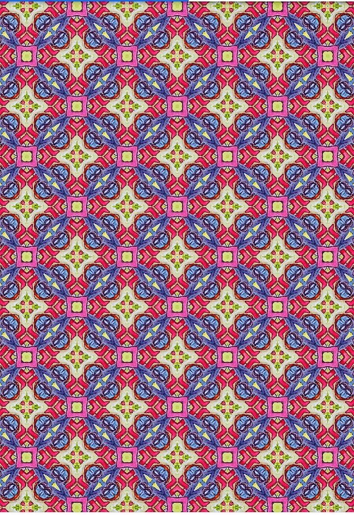 Watercolor digital pattern tile - image 1 - student project