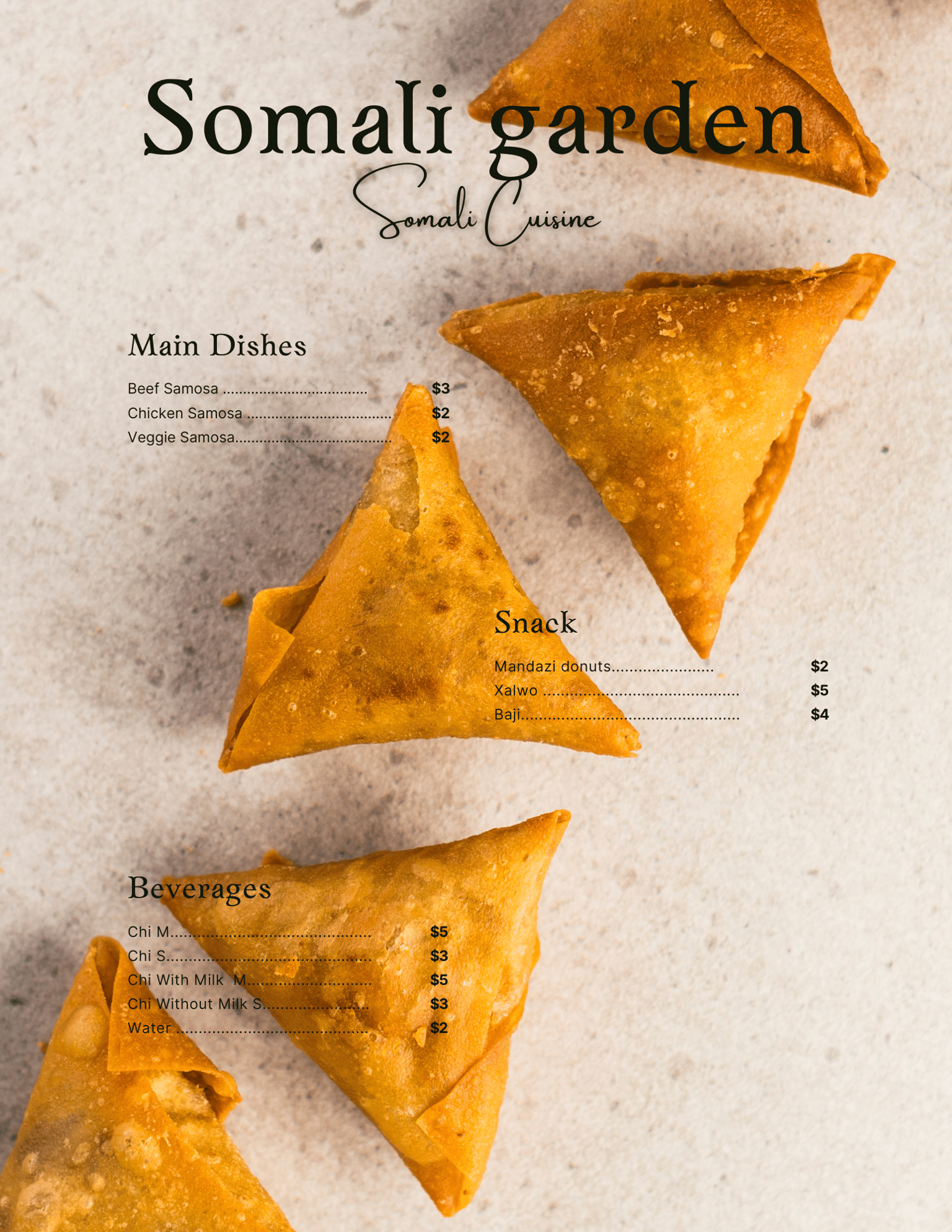 Somali garden menu - image 1 - student project