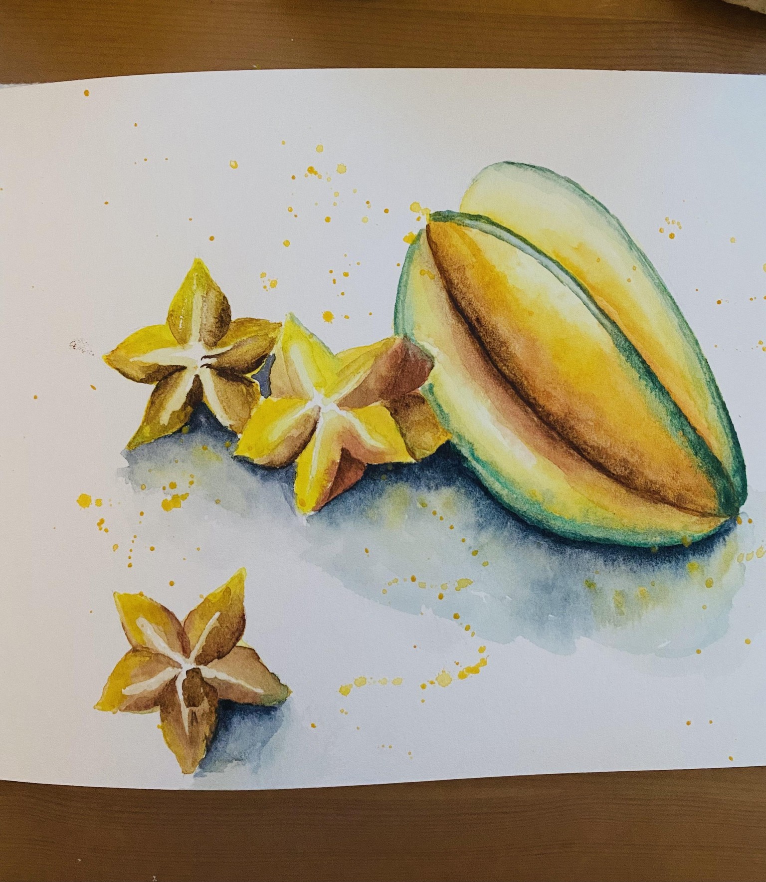 Watercolor Starfruit - image 1 - student project