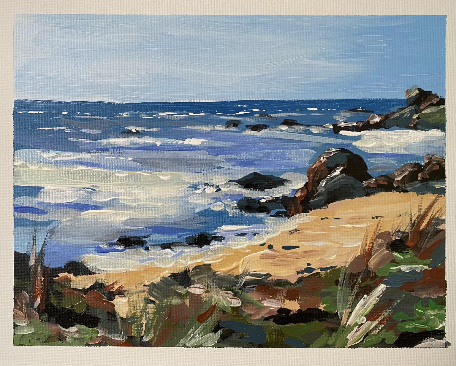 Loose Acrylic Beach Landscape - image 1 - student project