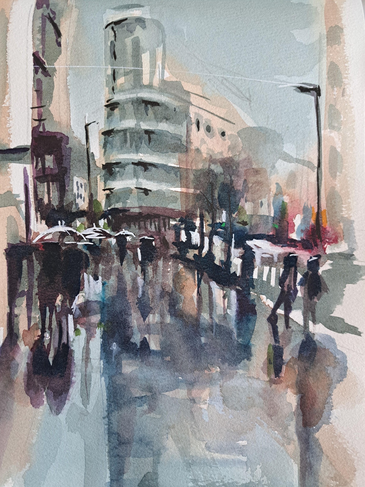 Loose watercolour cityscapes - image 1 - student project
