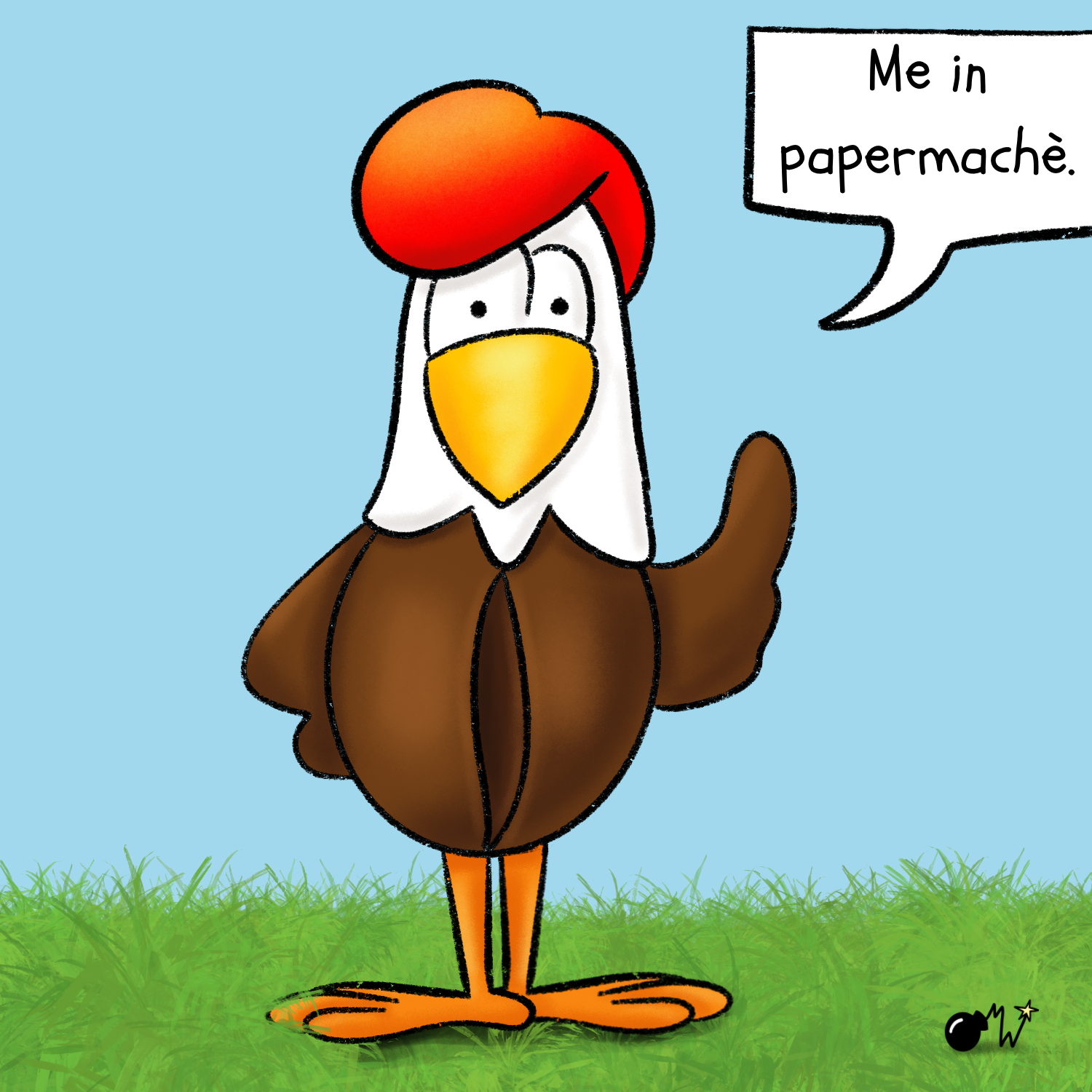 My Cartoon-Coffee-Chicken in Papermachè - image 1 - student project