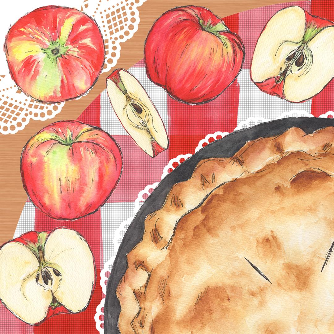 Watercolor Illustrated Recipe: Apple Pie - image 7 - student project