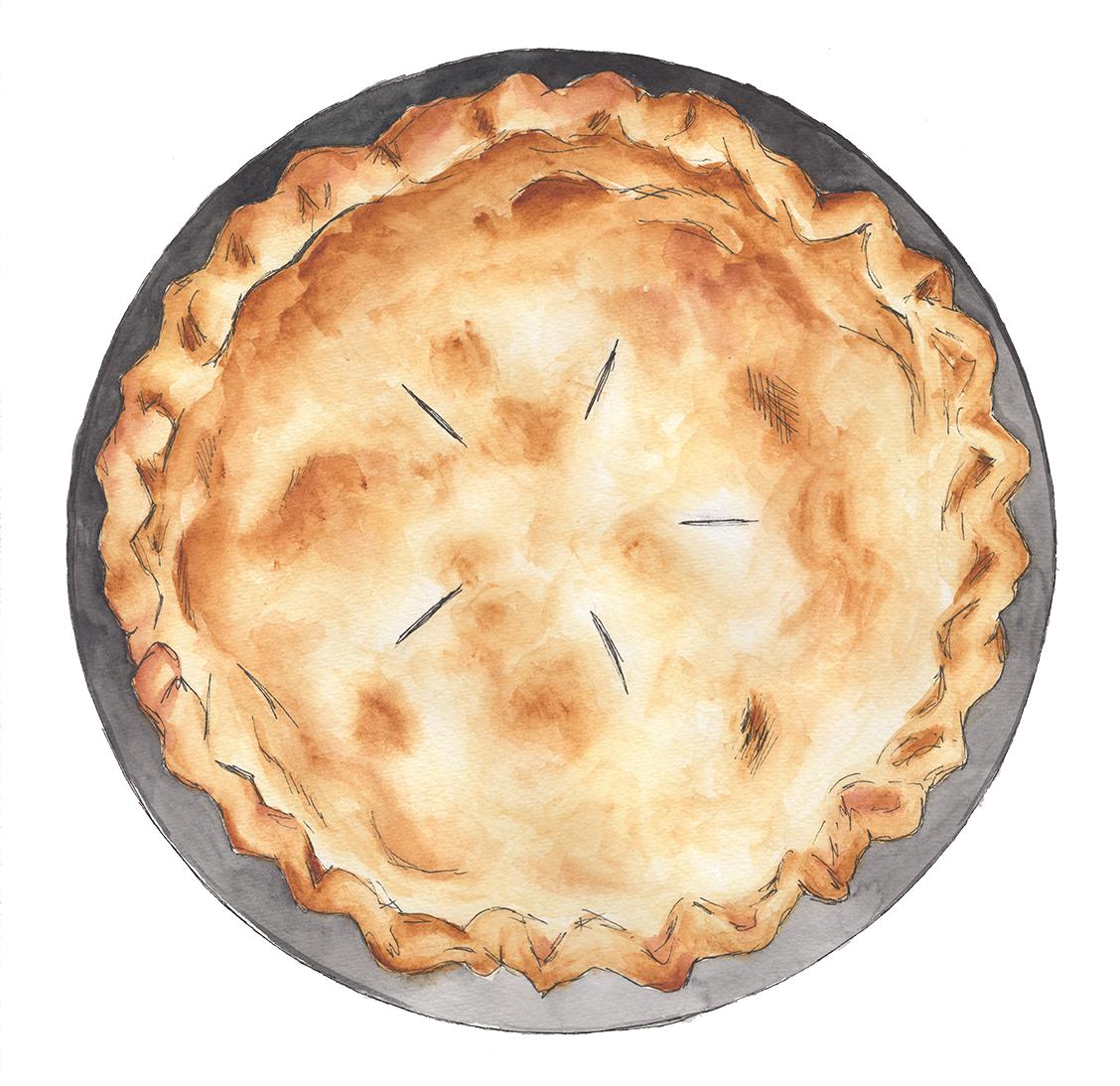 Watercolor Illustrated Recipe: Apple Pie - image 3 - student project