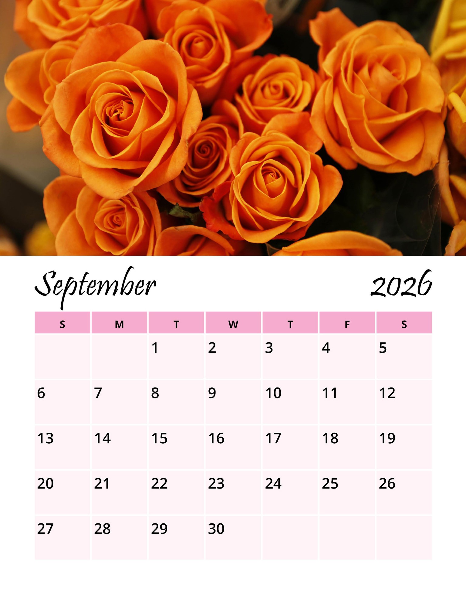 2026 Flowers Wall Calendar - image 11 - student project