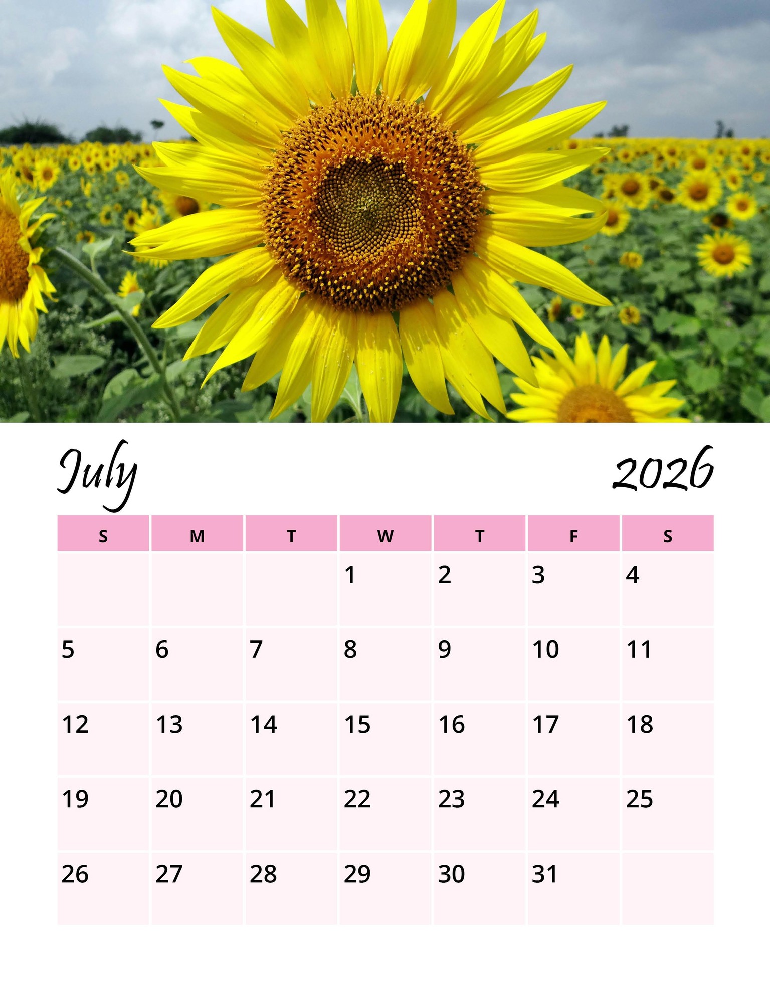 2026 Flowers Wall Calendar - image 9 - student project