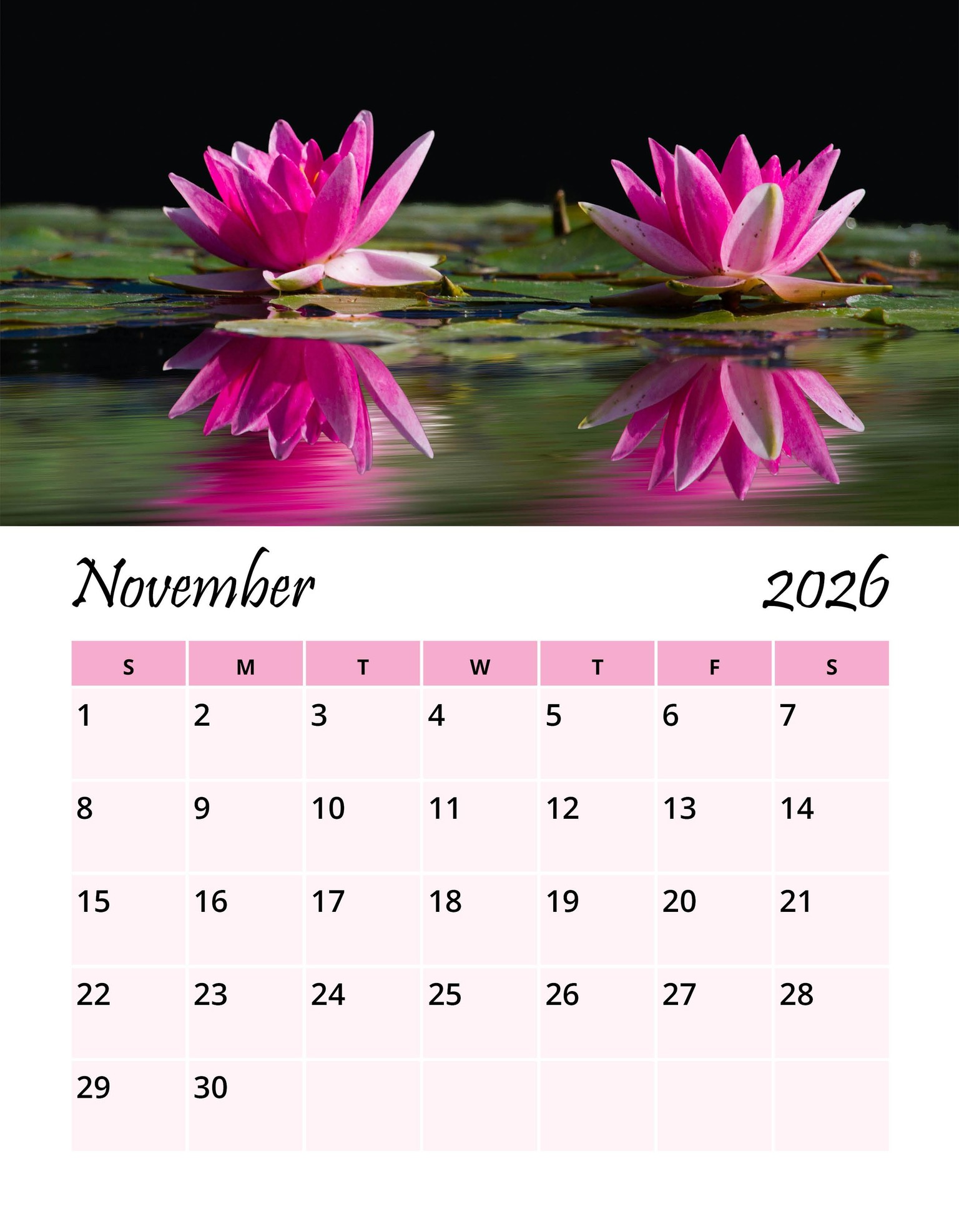 2026 Flowers Wall Calendar - image 13 - student project