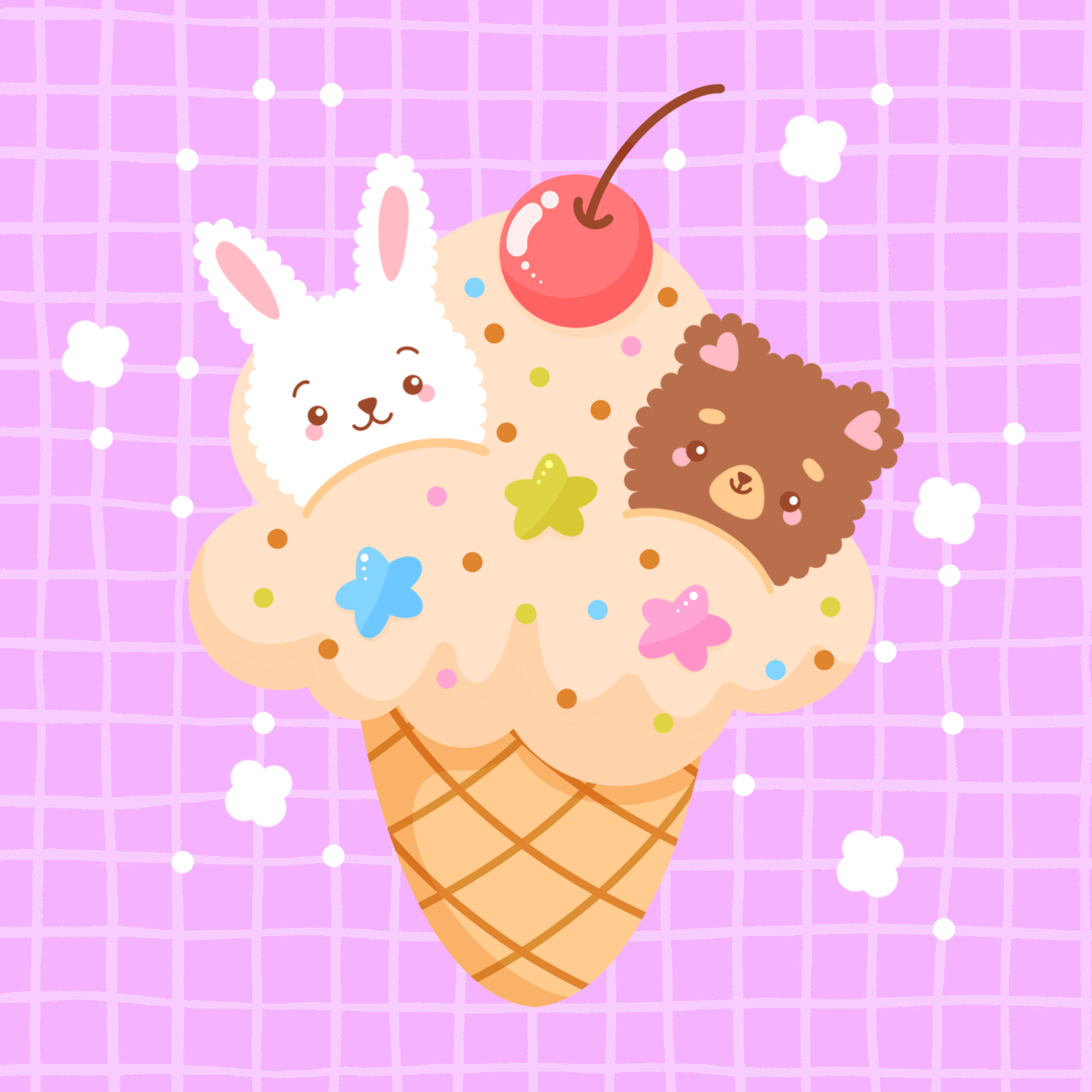 Cute ice cream illustration - image 1 - student project