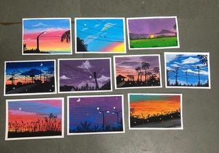 Aesthetic Sky and Clouds using Gouache - image 1 - student project