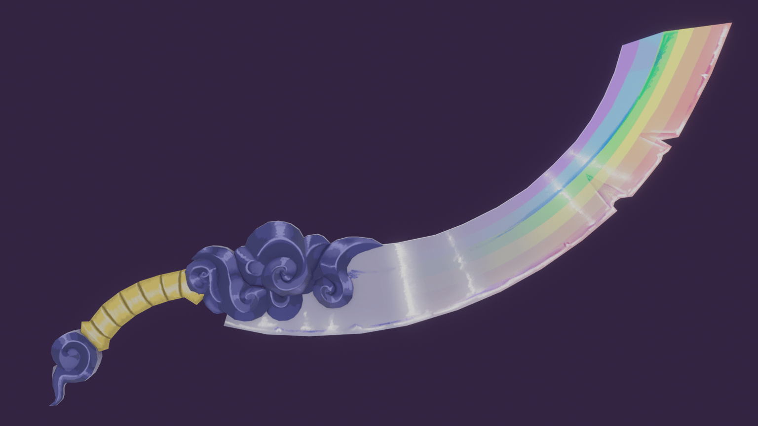 Stylized handpainted sword -  Cloud Sword - image 1 - student project