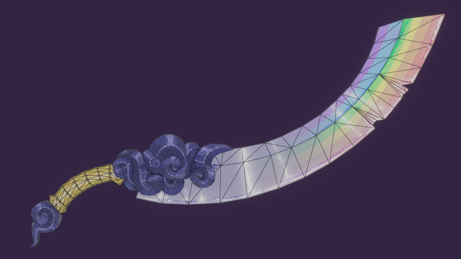 Stylized handpainted sword -  Cloud Sword - image 2 - student project