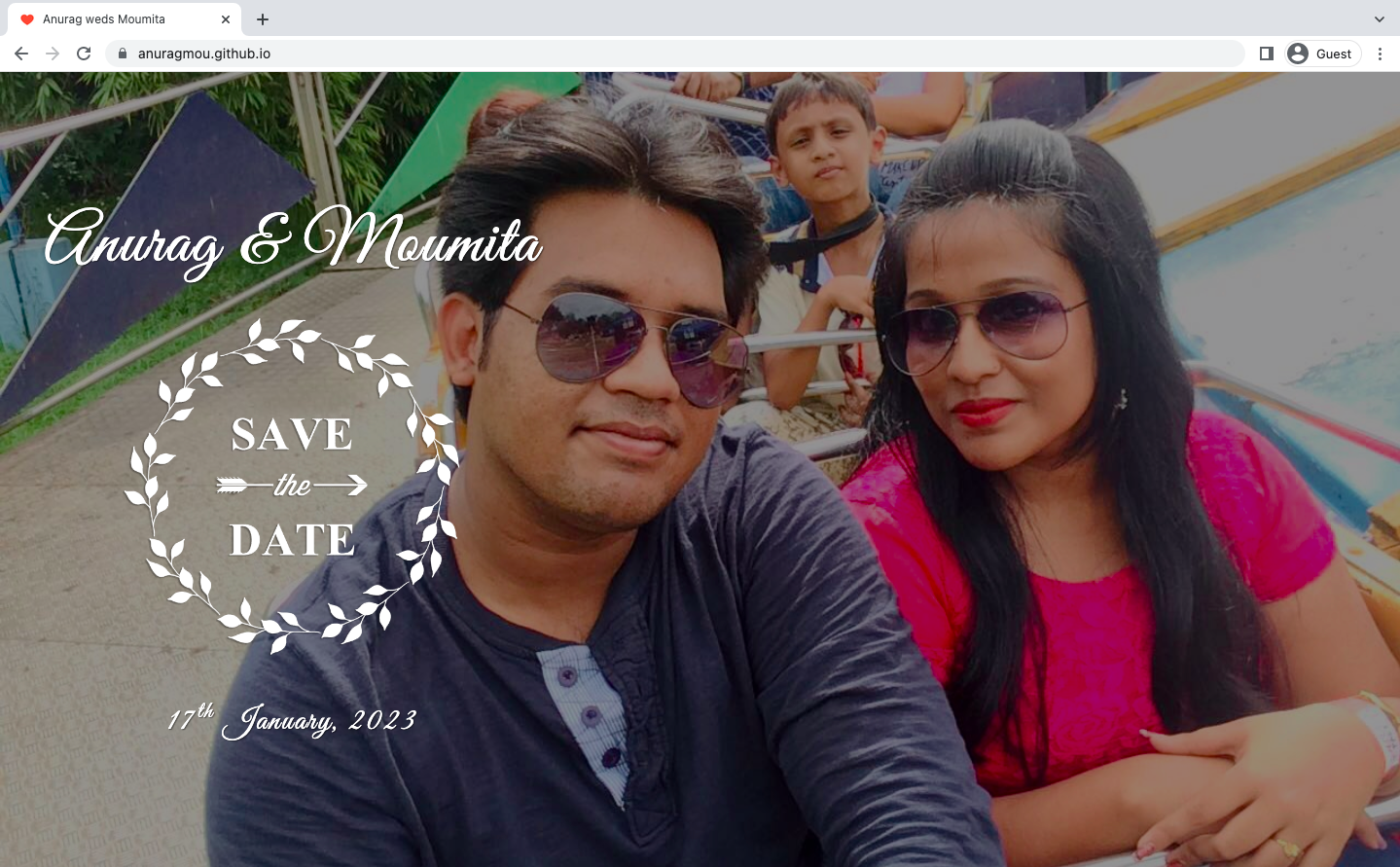 My Weeding Site on GitHub Pages - image 1 - student project
