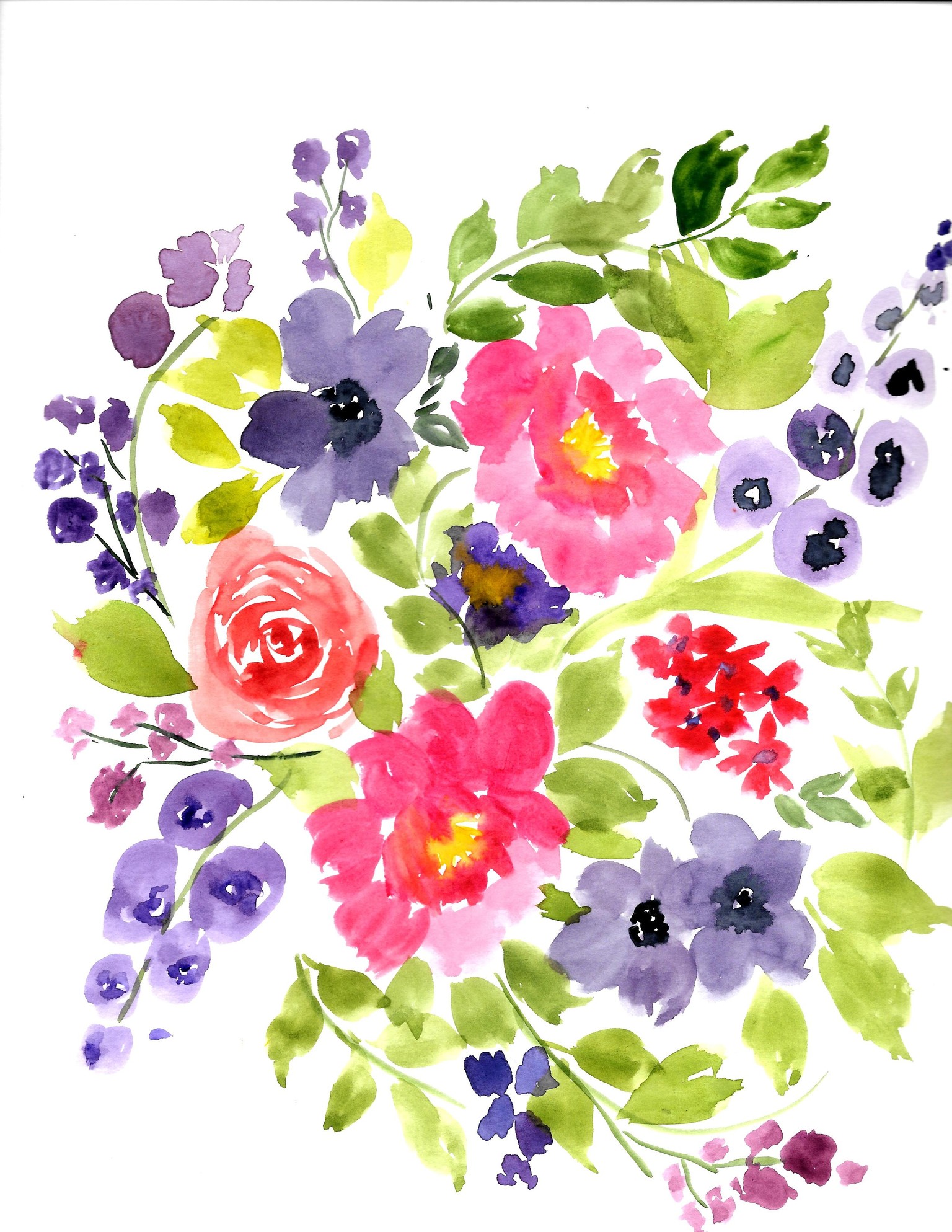 Watercolor Floral Arrangement - image 1 - student project