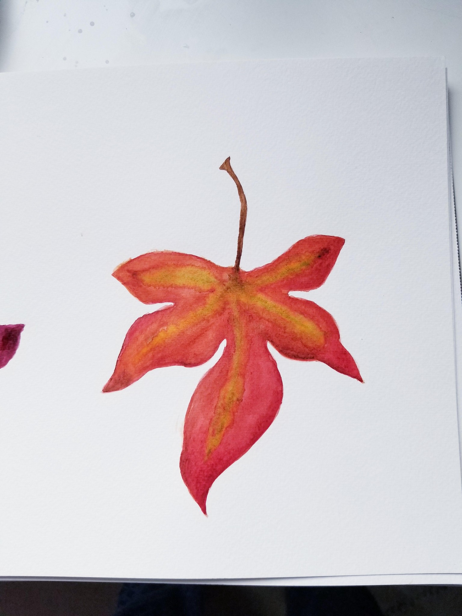 Watercolor Fall leaves - image 7 - student project