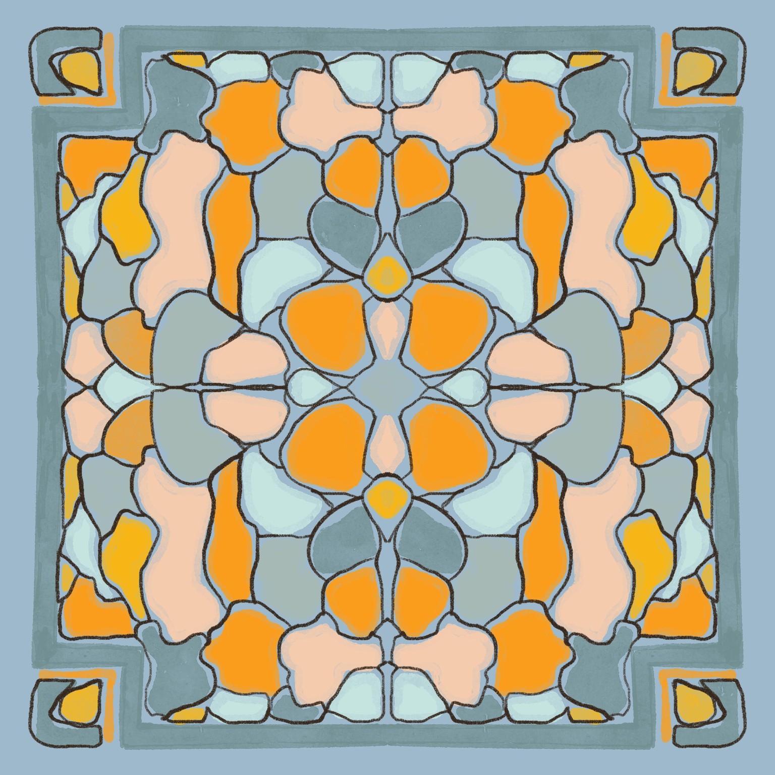 Symmetry Square Scarf-UPDated - image 1 - student project