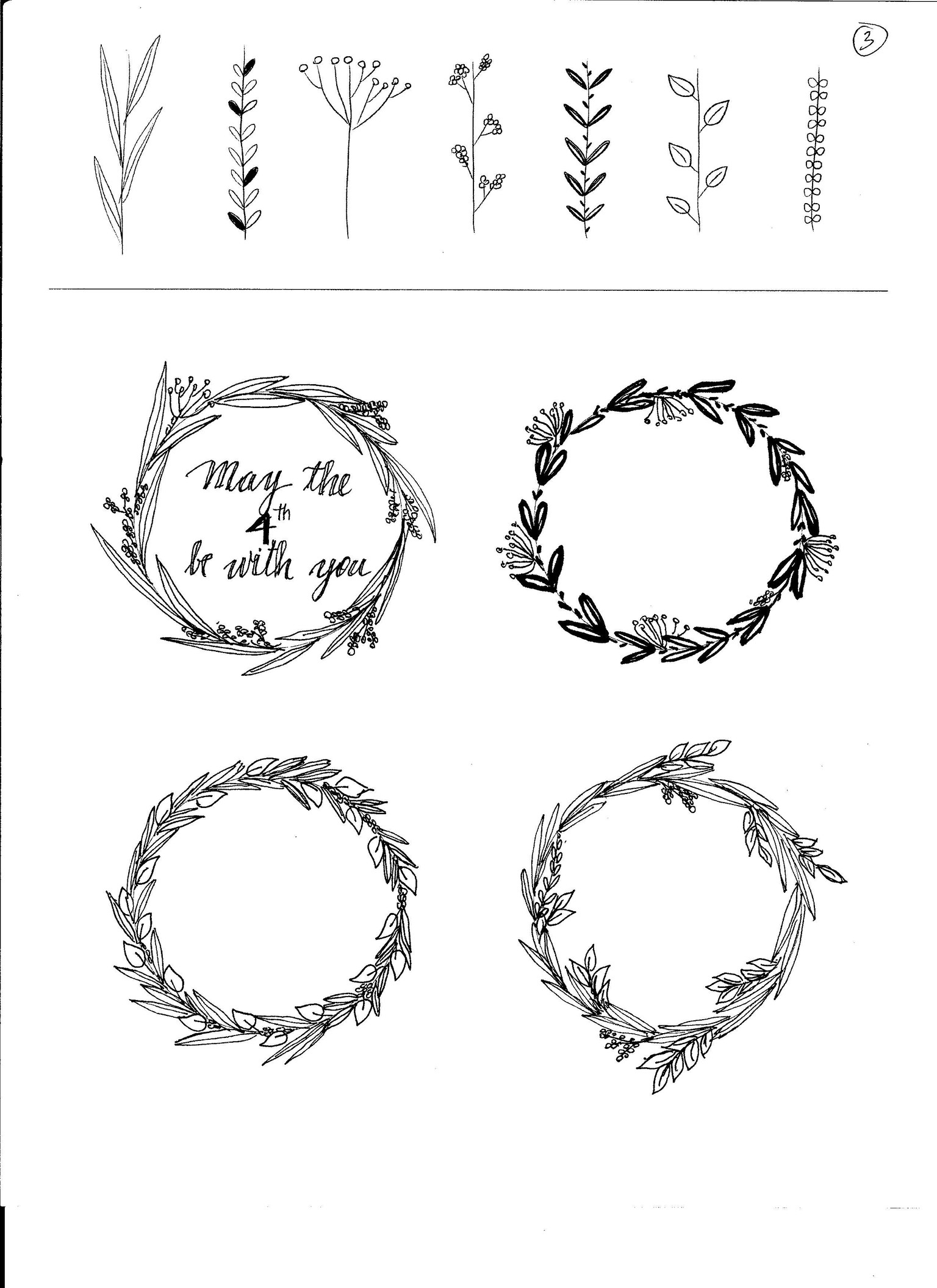 Drawing Wreath & Leaves - image 3 - student project