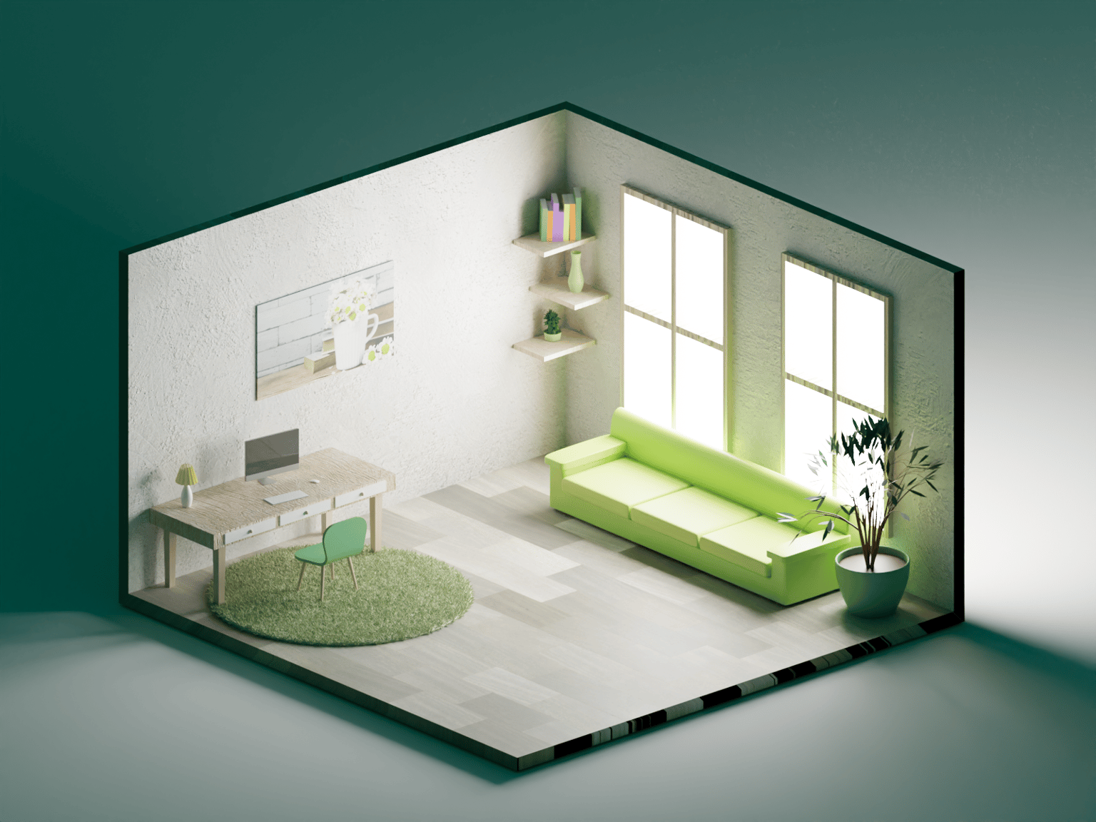 3D Beach+Room - image 1 - student project