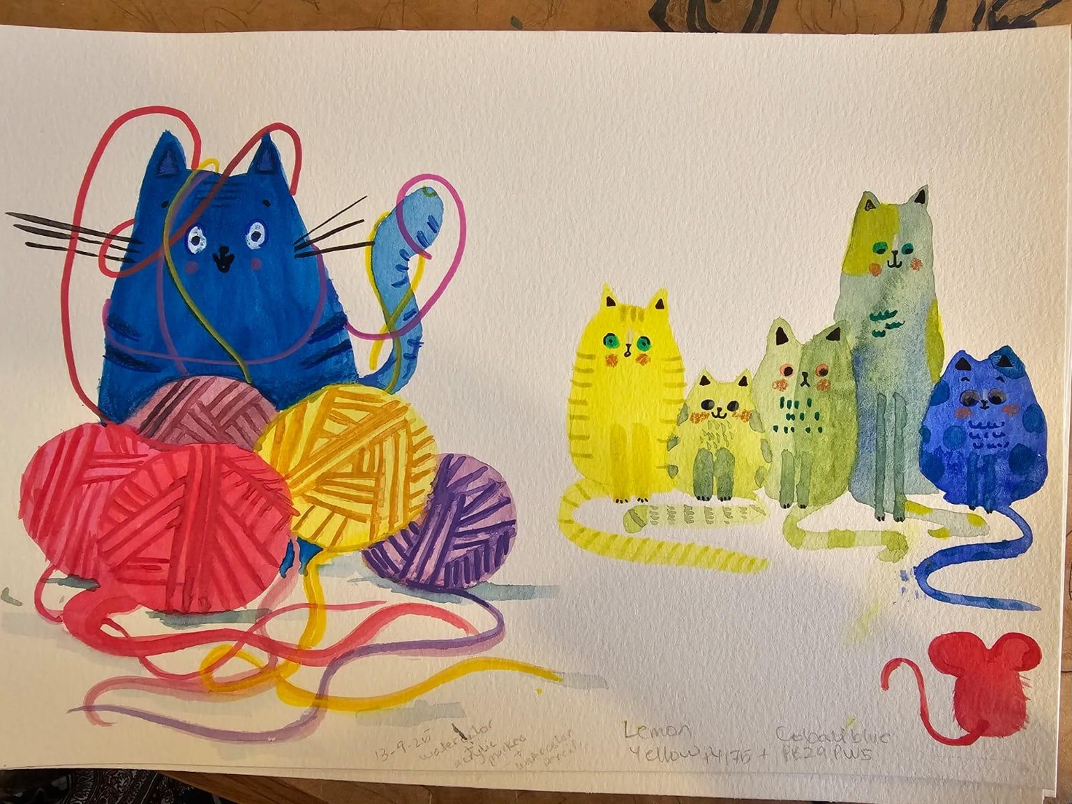 Watercolor Catties - image 1 - student project