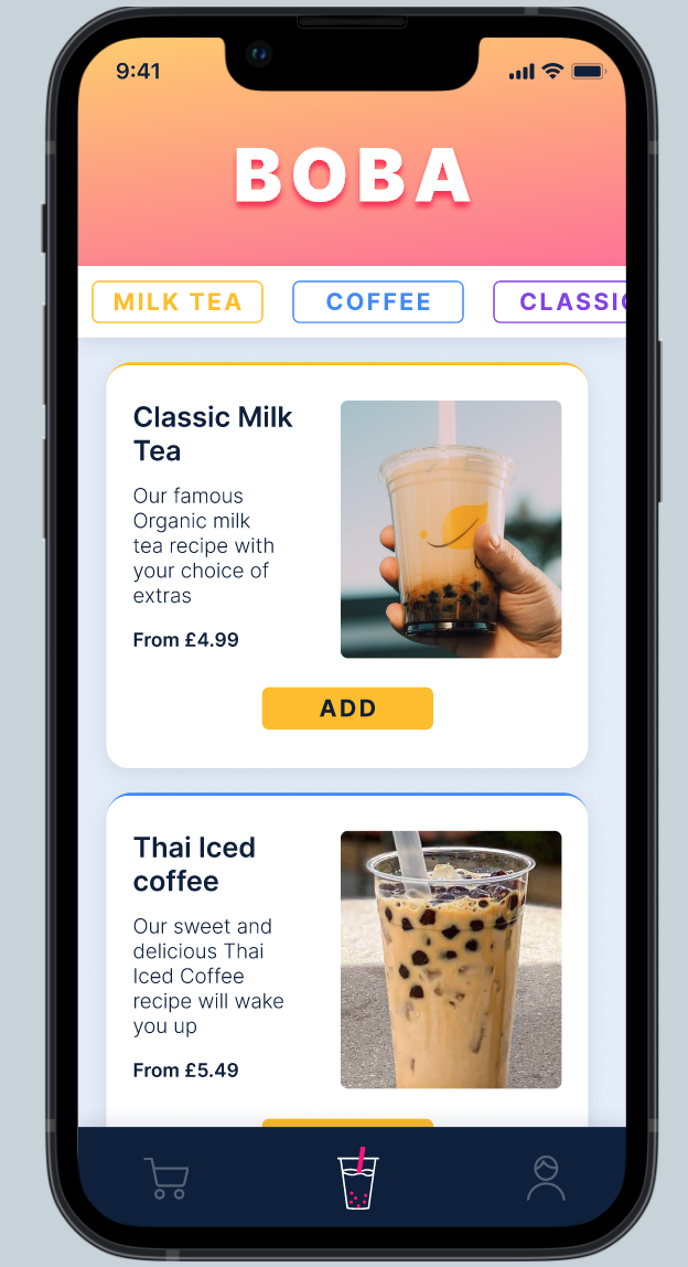 Colourful Boba App - image 2 - student project