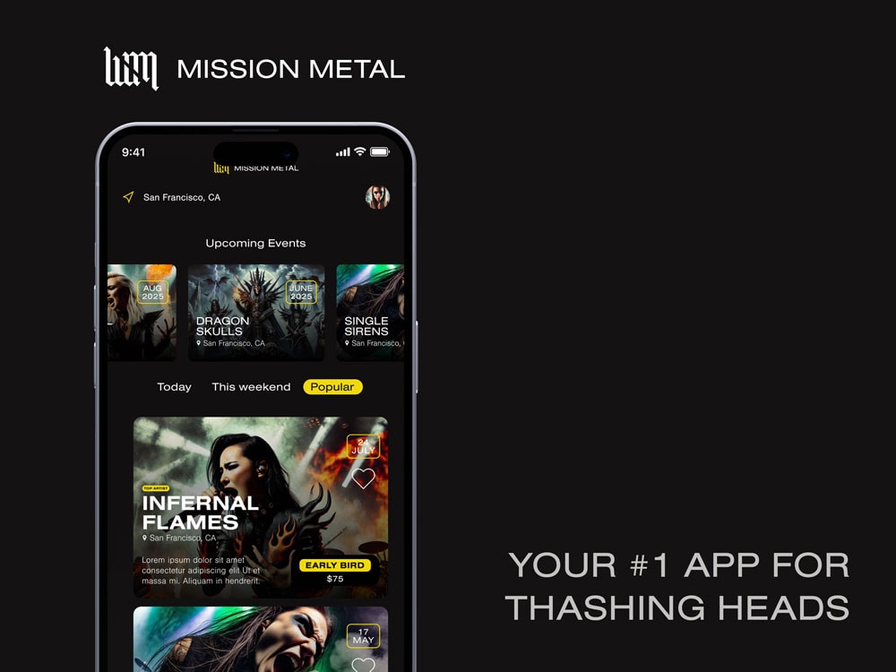 Project 20 - Mission Metal App Demo - image 1 - student project